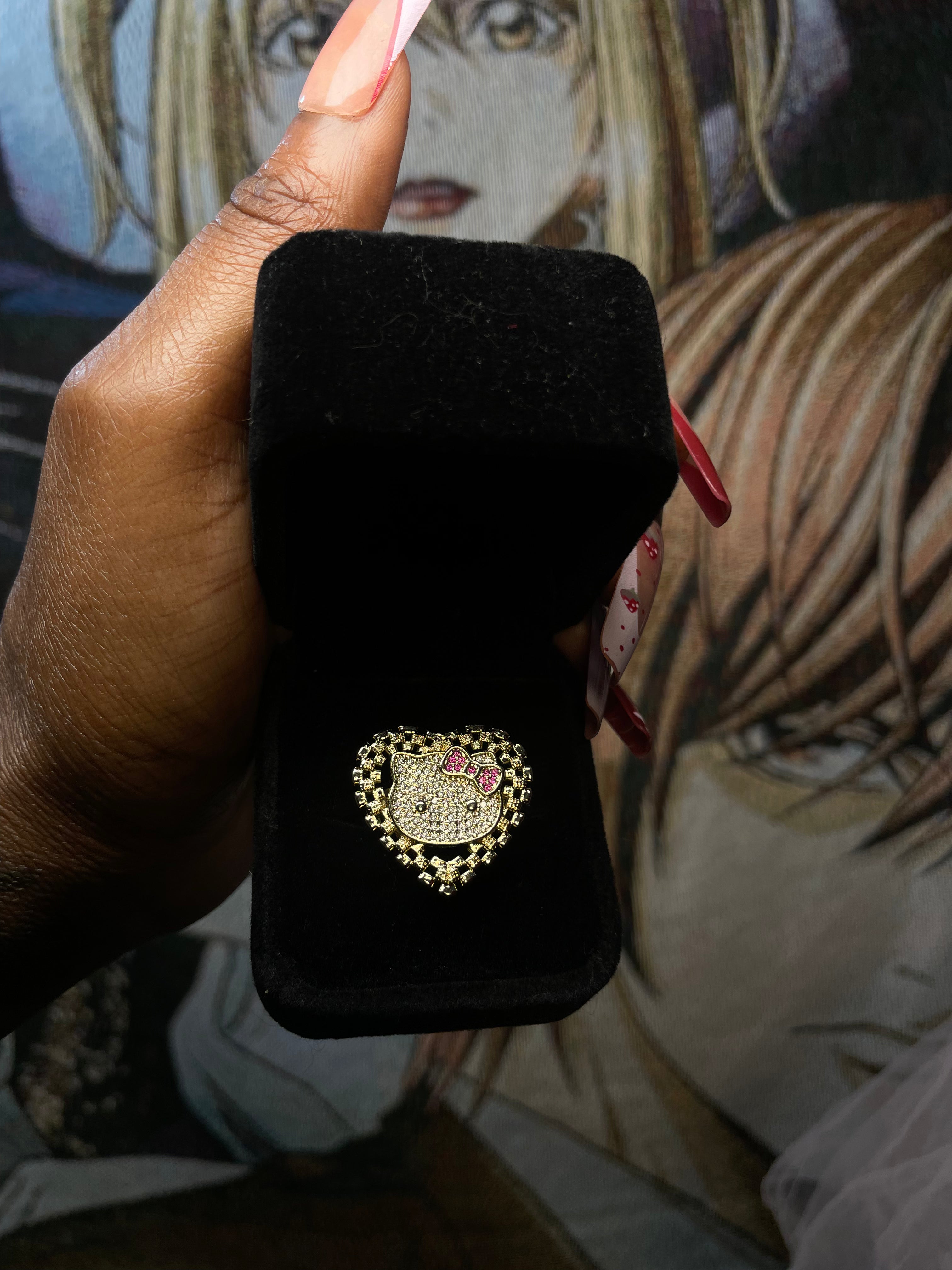 Hk Pink Rolex Heart Ring