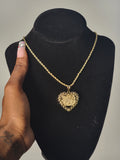 Hk face heart necklace